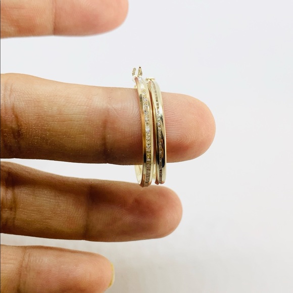 10k solid gold women hoop earrings 25mm